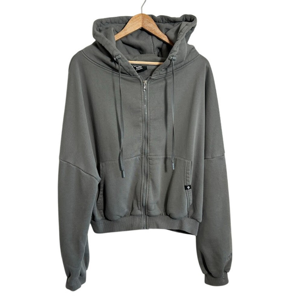 Popflex Cloud Hoodie Women’s S/M Gray Sweatshirt Oversized Full Zip